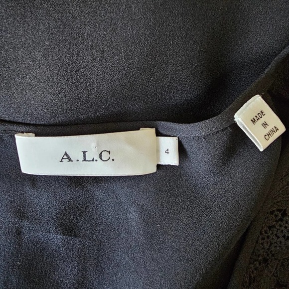 A.L.C. Silk Mini Black Dress Size 4 - Picture 7 of 7
